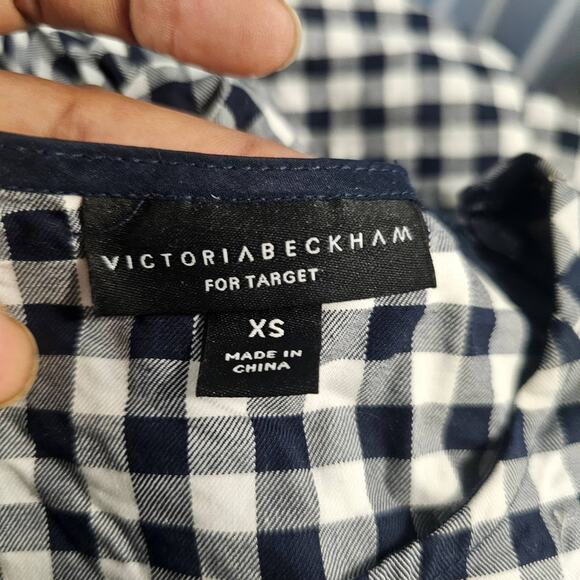 Victoria Beckham For Target Gingham Peplum Top Size XS - Picture 3 of 4